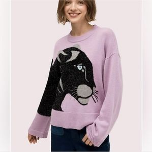 Kate Spade Panther Wool Blend Sweater Size Medium Like New